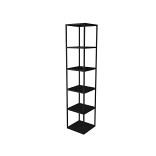 INK Ferro high cabinet with fixed shelves - 5 open shelves - 35x35x169 cm - Matt black