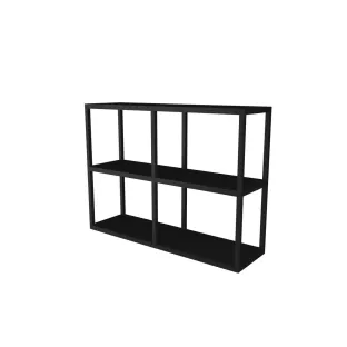 INK Ferro shelf wall cabinet with fixed shelves - 70x20x52 cm - Matt black