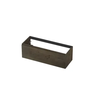 INK Veneer washbasin cabinet - 1 drawer - handleless - wooden frame - 120x45x40 cm - Veneer Charcoal