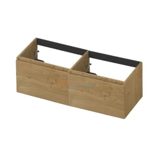 INK Veneer washbasin cabinet - 2 drawer - handleless - wooden frame - 120x45x40 cm - Veneer Natur