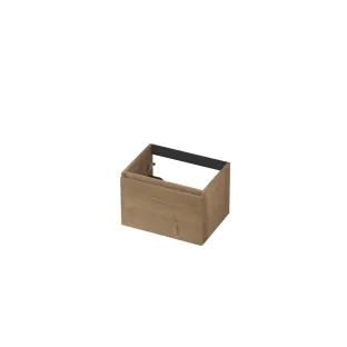 INK Veneer washbasin cabinet - 1 drawer - handleless - wooden frame - 60x45x40 cm - Veneer Ash grey