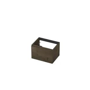 INK Veneer washbasin cabinet - 1 drawer - handleless - wooden frame - 60x45x40 cm - Veneer Charcoal