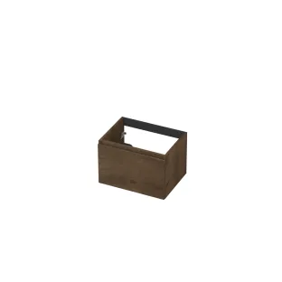 INK Veneer washbasin cabinet - 1 drawer - handleless - wooden frame - 60x45x40 cm - Veneer Chocolate