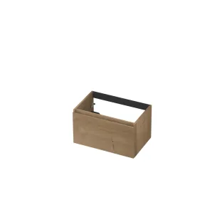 INK Veneer washbasin cabinet - 1 drawer - handleless - wooden frame - 70x45x40 cm - Veneer Ash grey