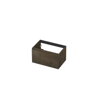 INK Veneer washbasin cabinet - 1 drawer - handleless - wooden frame - 70x45x40 cm - Veneer Charcoal