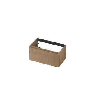 INK Veneer washbasin cabinet - 1 drawer - handleless - wooden frame - 80x45x40 cm - Veneer Ash grey