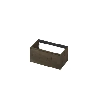 INK Veneer washbasin cabinet - 1 drawer - handleless - wooden frame - 80x45x40 cm - Veneer Charcoal