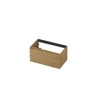 INK Veneer washbasin cabinet - 1 drawer - handleless - wooden frame - 80x45x40 cm - Veneer Natur