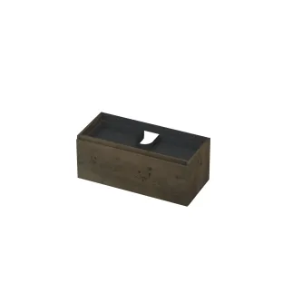 INK Veneer washbasin cabinet - 1 drawer with inner drawer - handleless - wooden frame - 100x45x40 cm - Veneer Charcoal