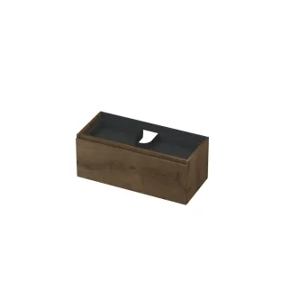 INK Veneer washbasin cabinet - 1 drawer with inner drawer - handleless - wooden frame - 100x45x40 cm - Veneer Chocolate