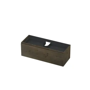 INK Veneer washbasin cabinet - 1 drawer with inner drawer - handleless - wooden frame - 120x45x40 cm - Veneer Charcoal