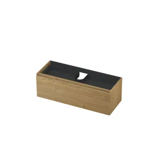 INK Veneer washbasin cabinet - 1 drawer with inner drawer - handleless - wooden frame - 120x45x40 cm - Veneer Natur