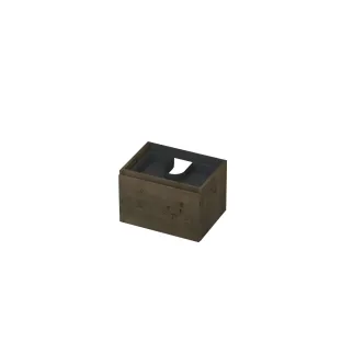 INK Veneer washbasin cabinet - 1 drawer with inner drawer - handleless - wooden frame - 60x45x40 cm - Veneer Charcoal