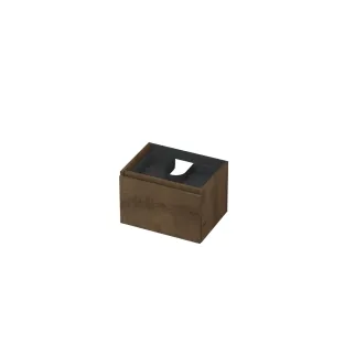 INK Veneer washbasin cabinet - 1 drawer with inner drawer - handleless - wooden frame - 60x45x40 cm - Veneer Chocolate