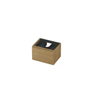 INK Veneer washbasin cabinet - 1 drawer with inner drawer - handleless - wooden frame - 60x45x40 cm - Veneer Natur