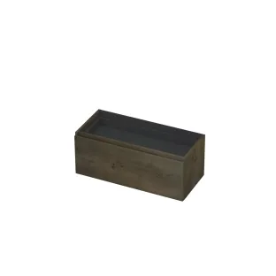 INK Veneer washbasin cabinet - 1 drawer with inner drawer without siphon recess - handleless - wooden frame - 100x45x40 cm - Veneer Charcoal