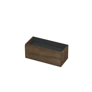 INK Veneer washbasin cabinet - 1 drawer with inner drawer without siphon recess - handleless - wooden strip - 100x45x40 cm - Veneer Chocolate