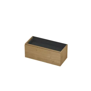 INK Veneer washbasin cabinet - 1 drawer with inner drawer without siphon recess - handleless - wooden frame - 100x45x40 cm - Veneer Natur