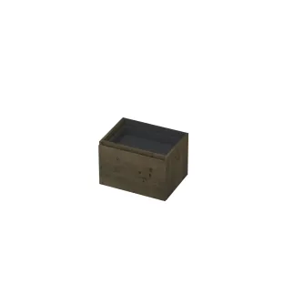 INK Veneer washbasin cabinet - 1 drawer with inner drawer without siphon recess - handleless - wooden frame - 60x45x40 cm - Veneer Charcoal