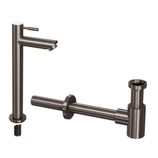 INK Fountain tap set 2B - Fountain tap standing high - design siphon - metal black