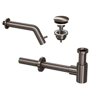 INK Fountain tap set 3A - Fountain tap wall model - always open plug - design siphon - metal black