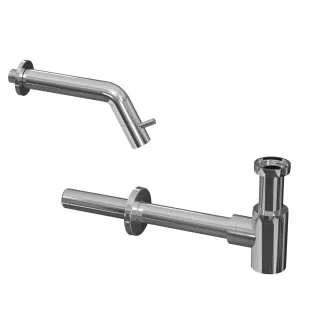 INK Fountain tap set 3B - Fountain tap wall model - design siphon - chrome