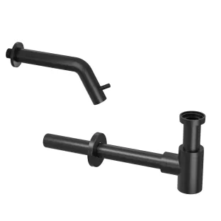 INK Fountain tap set 3B - Fountain tap wall model - design siphon - matt black