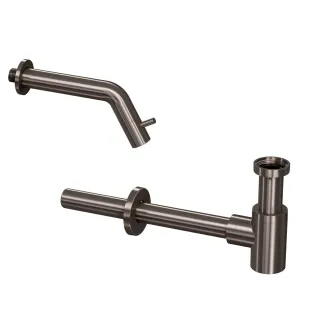 INK Fountain tap set 3B - Fountain tap wall model - design siphon - metal black