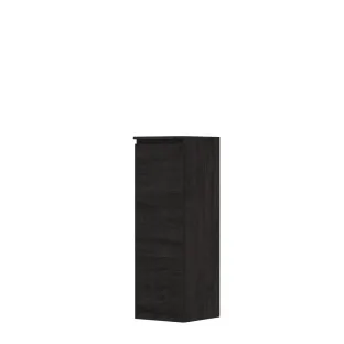 INK half high cabinet 1 door universal - handleless - wooden frame - 2 glass shelves - 35x37x106 cm - Charcoal oak