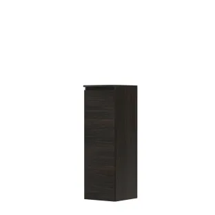 INK half high cabinet 1 door universal - handleless - wooden frame - 2 glass shelves - 35x37x106 cm - Intense oak