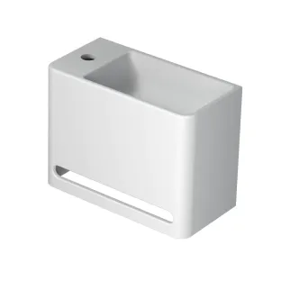 INK Hangar fountain polystone - tap platform left - 1 tap hole - 40x20x30 cm - Matt white