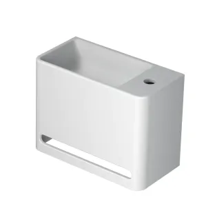 INK Hangar fountain polystone - tap platform right - 1 tap hole - 40x20x30 cm - Matt white