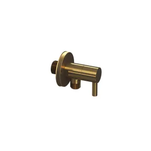 INK Angle stop valve - inlet 1/2" and outlet 3/8" - including rosette - brushed matt gold