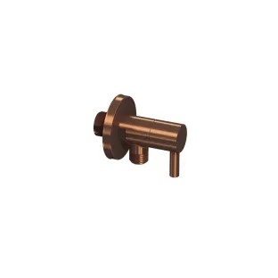 INK Angle stop valve - inlet 1/2" and outlet 3/8" - including rosette - brushed rose gold