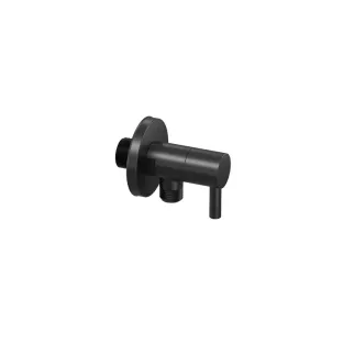 INK Angle stop valve - inlet 1/2" and outlet 3/8" - including rosette - matt black