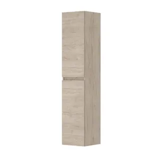 INK high cabinet 2 doors universal - handleless - wooden frame - 4 glass shelves - 35x37x169 cm - Ivory oak