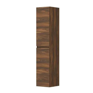 INK high cabinet 2 doors universal - handleless - wooden frame - 4 glass shelves - 35x37x169 cm - Walnut