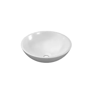 INK Jazz large countertop washbasin - without tap hole - 40x40x12 cm - polystone gloss white