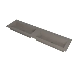 INK Kraft Washbasin - 2 sinks - 2 tap holes - 180x45x1 cm - Quartz concrete