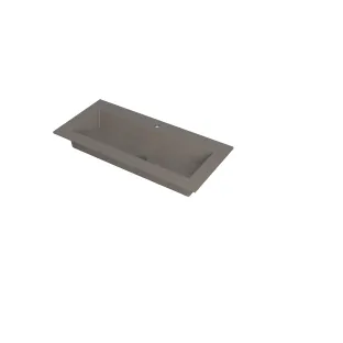 INK Kraft Central washbasin - 1 sink - 1 tap hole - 100x45x1 cm - Quartz concrete