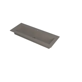 INK Kraft Washbasin central - 1 sink - 1 tap hole - 120x45x1 cm - Quartz concrete