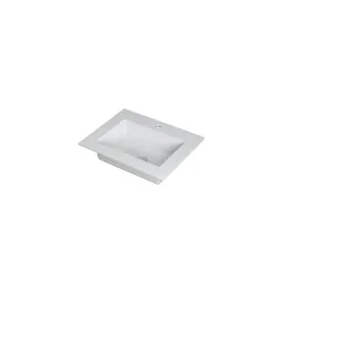 INK Kraft Washbasin central - 1 sink - 1 tap hole - 60x45x1 cm - Polystone matt white