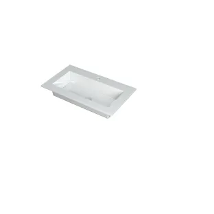 INK Kraft Washbasin central - 1 sink - 1 tap hole - 80x45x1 cm - Polystone gloss white