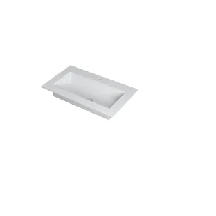 INK Kraft Washbasin central - 1 sink - 1 tap hole - 80x45x1 cm - Polystone matt white