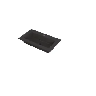 INK Kraft Washbasin central - 1 sink - 1 tap hole - 80x45x1 cm - Quartz black