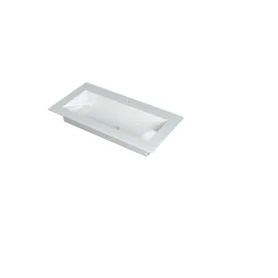 INK Kraft Washbasin central - 1 sink - 1 tap hole - 90x45x1 cm - Polystone gloss white