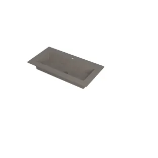 INK Kraft Central washbasin - 1 sink - 1 tap hole - 90x45x1 cm - Quartz concrete