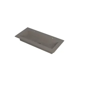 INK Kraft Central washbasin - 1 sink - 2 tap holes - 100x45x1 cm - Quartz concrete