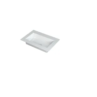 INK Kraft Central washbasin - 1 sink - without tap hole - 70x45x1 cm - Polystone gloss white