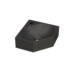 INK Matrix corner fountain quartz - 1 tap hole - 27x27x10 cm - Black